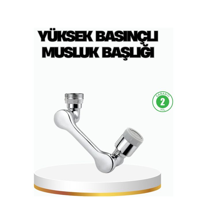 VINTESSY TKNXUCZZZMUSLUKAPARATIIIIII-1MKR Üç Segmentli 1080 Derece Musluk Aparatı Esnek Döner Havalandırıcı Pratik Kullanım Standart