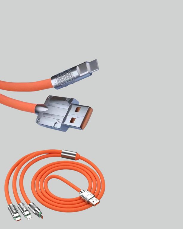 VINTESSY TKNXUCZZZS219ŞARJKABLOSUUUUUU-6MKR Çoklu Cihaz Dostu 120 W Hızlı Şarj Kablosu Tek Kablo İle Her Cihaz Elinizin Altında Standart