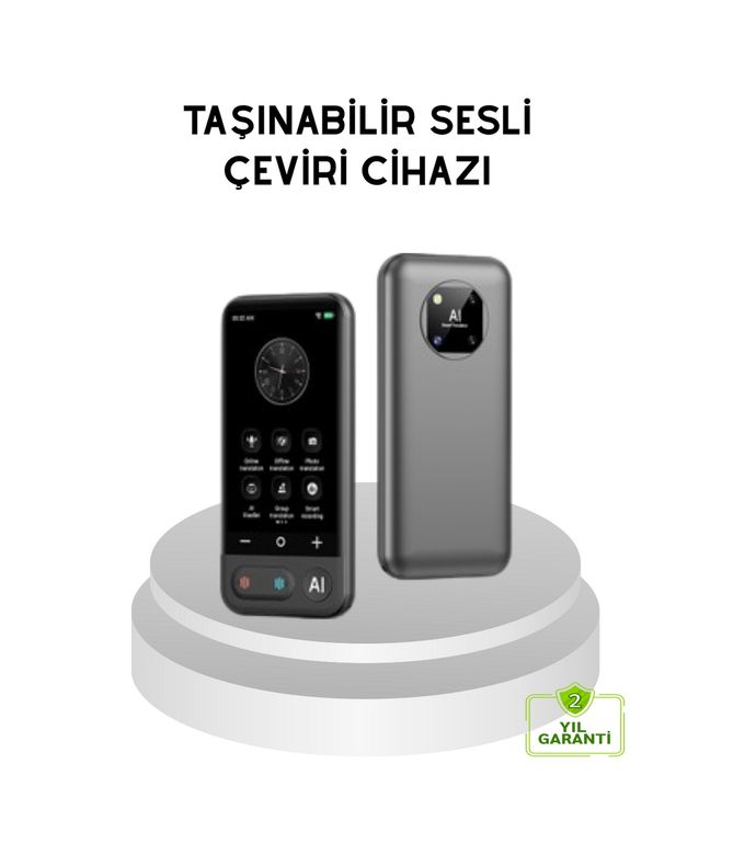 VINTESSY TKNXUCZZZTRANSLATOR-2MKR Taşınabilir Akıllı Tercüme Cihazı Gerçek Zamanlı Ses Ve Metin Çevirisi Akıllı Çeviri Cihazı
