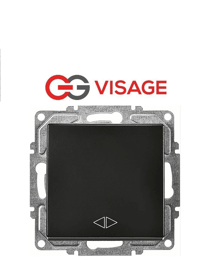 Visaage Ambiance Metalik Siyah Komütatör Anahtar Çerçevesiz - Priz ve Anahtar İçin Uyumlu Çerçeve
