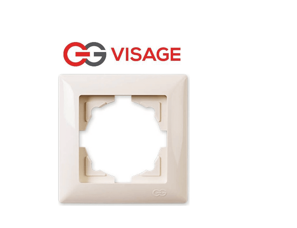 Visage Krem Tekli Çerçeve - Priz ve Anahtar İçin Uyumlu Çerçeve