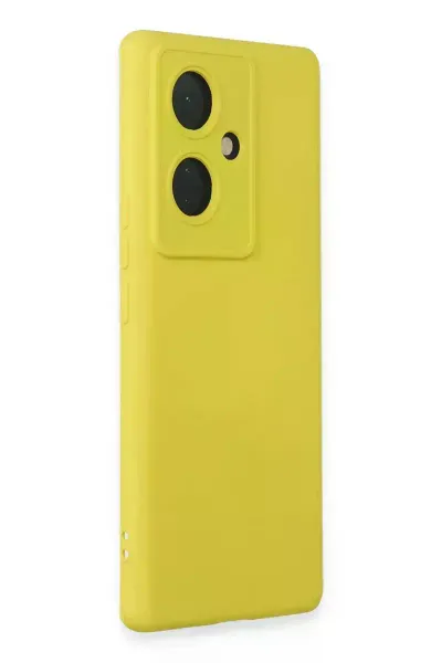 Vivo V29 Lite Kılıf Nano içi Kadife Silikon - Sarı