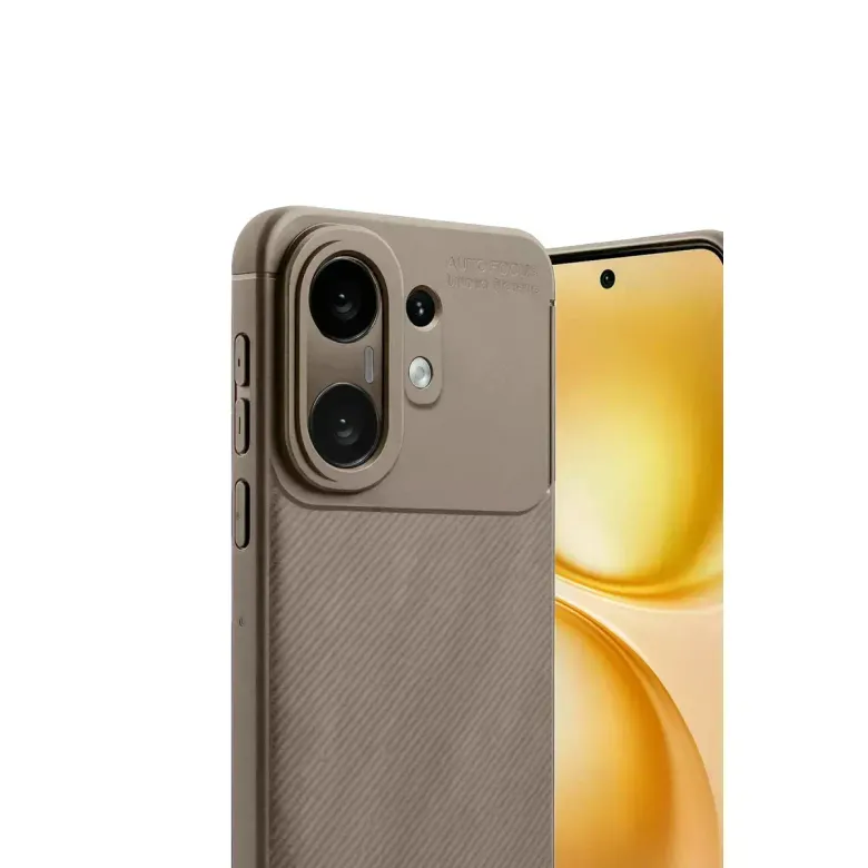 Vivo X200 Fe Auto Focus Karbon Kapak -kahverengi