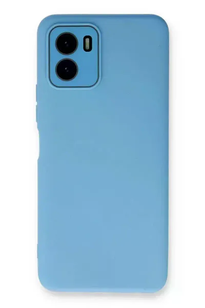 Vivo Y15S Kılıf Lansman Glass Kapak - Mavi