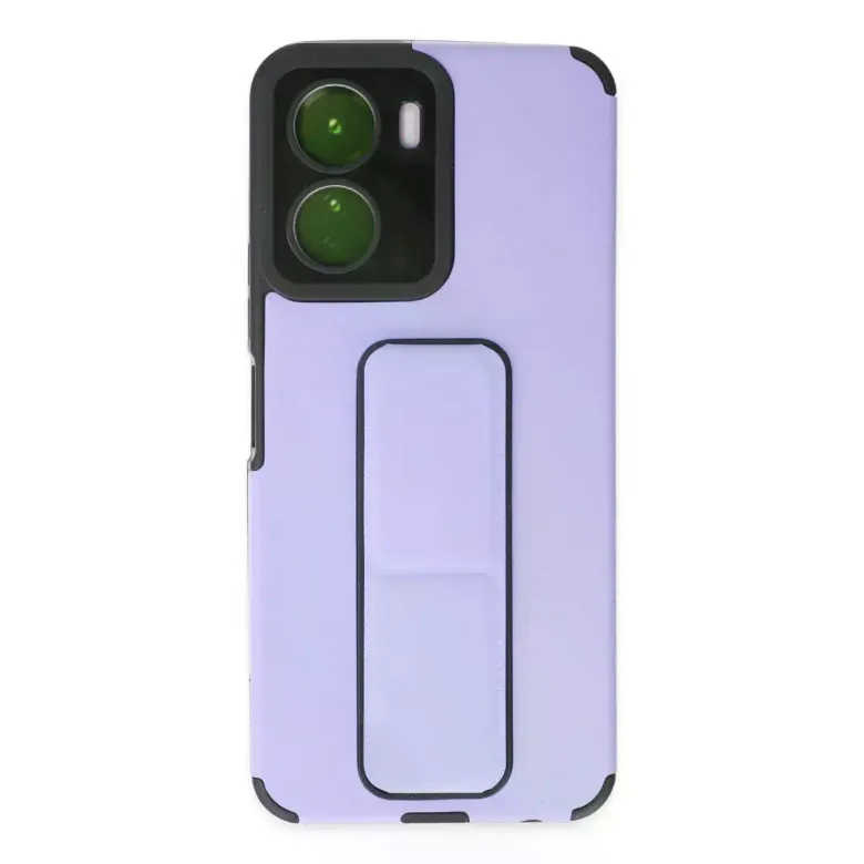 Vivo Y16 Kılıf Mega Standlı Silikon - Lila