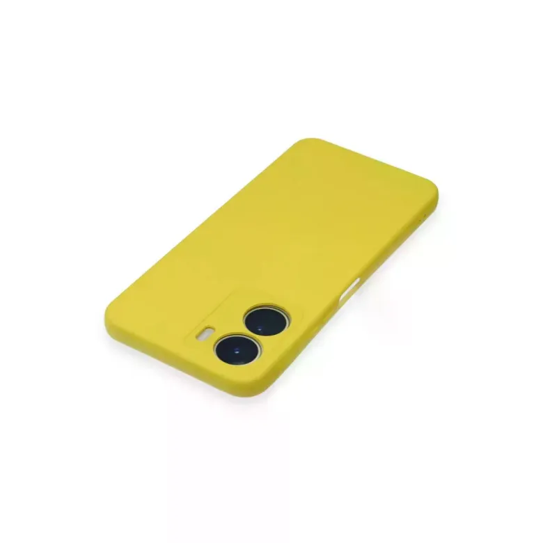Vivo Y16 Kılıf Nano içi Kadife Silikon - Sarı