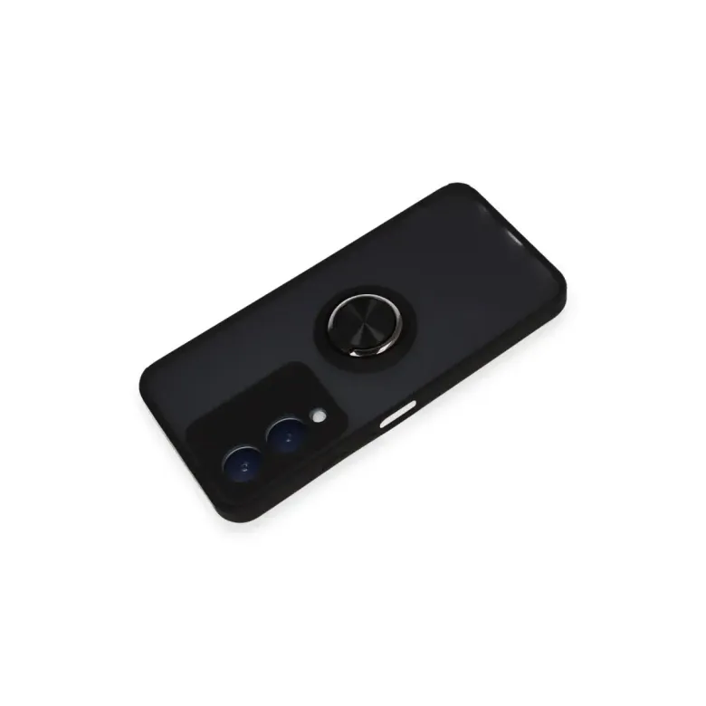 Vivo Y17s Kılıf Montreal Yüzüklü Silikon Kapak - Siyah