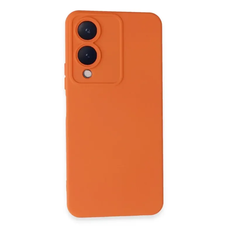 Vivo Y17s Kılıf Nano İçi Kadife Silikon - Turuncu