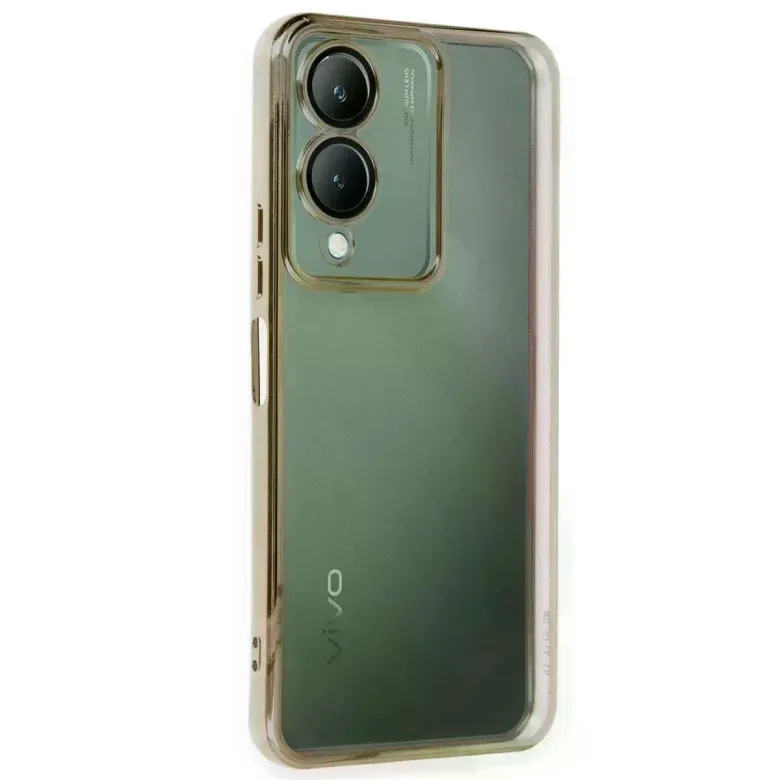 Vivo Y17s Kılıf Razer Lensli Silikon - Gold
