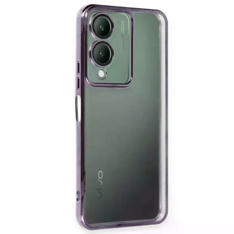 Vivo Y17s Kılıf Razer Lensli Silikon - Mor