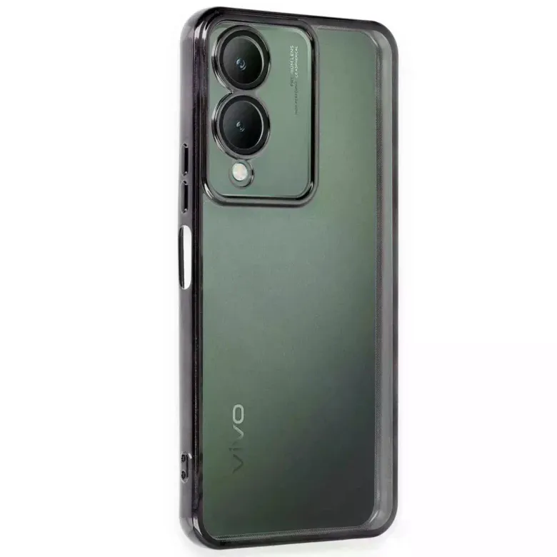 Vivo Y17s Kılıf Razer Lensli Silikon - Siyah
