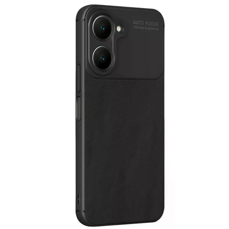 Vivo Y18 Kılıf Auto Focus Karbon Kapak - Siyah