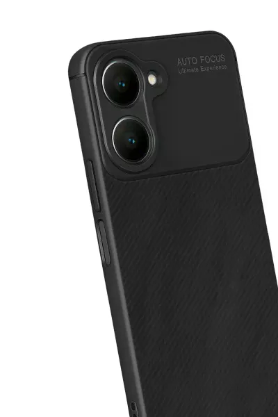 Vivo Y18 Kılıf Auto Focus Karbon Kapak - Siyah