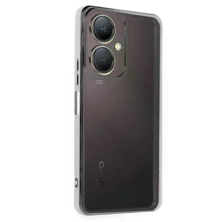 Vivo Y27 Kılıf Razer Lensli Silikon - Gümüş