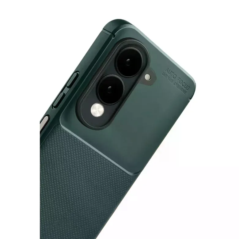 Vivo Y29s Auto Focus Karbon Kapak - Koyu Yeşil