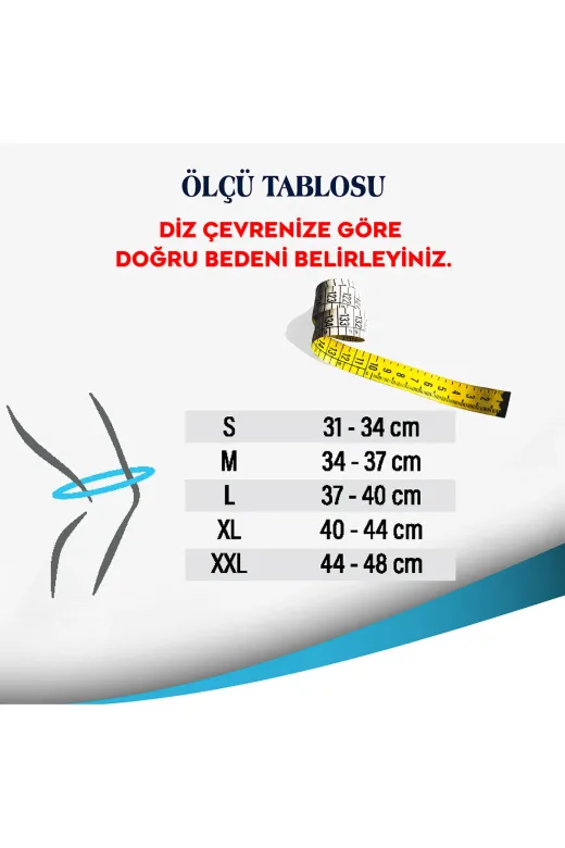 VİZOR DKMed647237561223 Vizor Code 504 Ak Model Menteşeli Dizlik - M Beden
