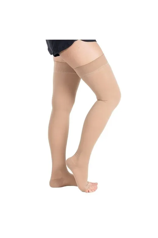 VİZOR ORTOPEDİ TYC00609420494 Vizor Comfort Seri Orta Basınçlı (23 - 32 Mmhg) Diz Üstü Uyluk Boyu Çorabı (Burnu Açık)
