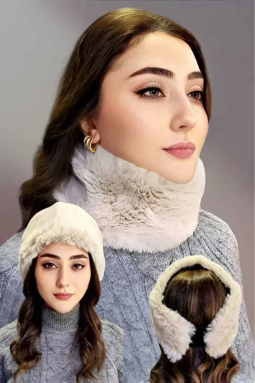 VMD150 Kadın Vegan Kürk Boyunluk Bandana
