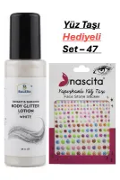 Vücut Losyonu Beyaz Simli 125 ml & Yüz Taşı Hediyeli-47