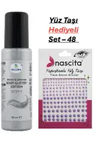 Vücut Losyonu Gümüş Simli 125 ml & Yüz Taşı Hediyeli-48