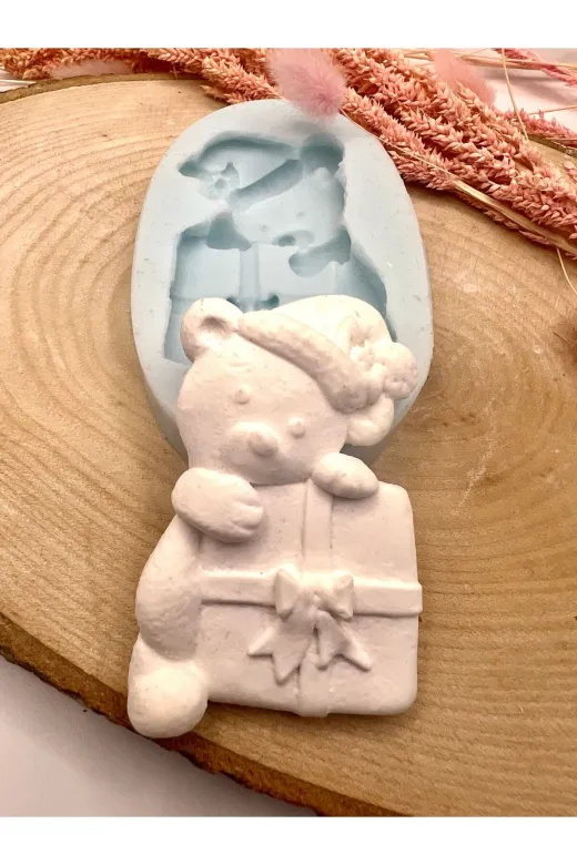 WAMMOLDS hediyepaketliayıcıksk Hediye Paketli Ayıcık Silikon Kalıp