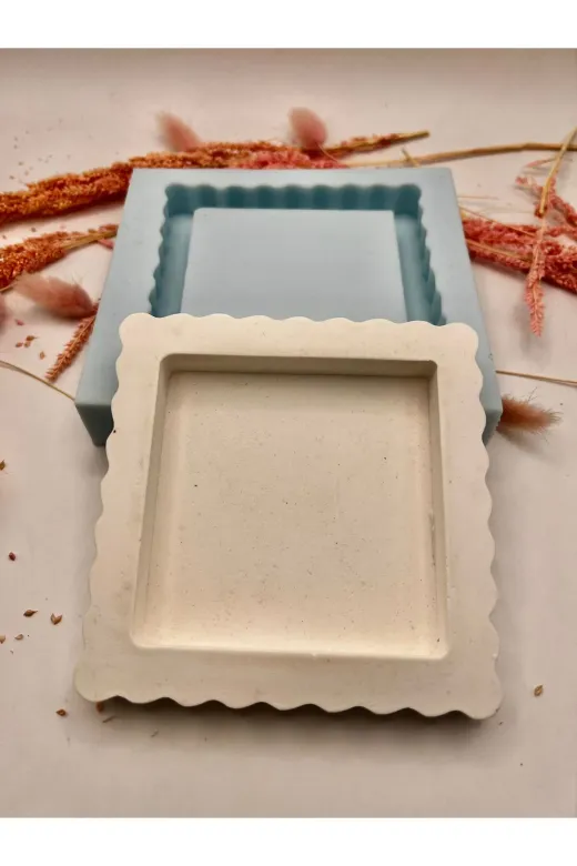 WAMMOLDS motifkenarlıkaraçerçevesk Motif Kenarlı Kare Çerçeve Silikon Kalıp