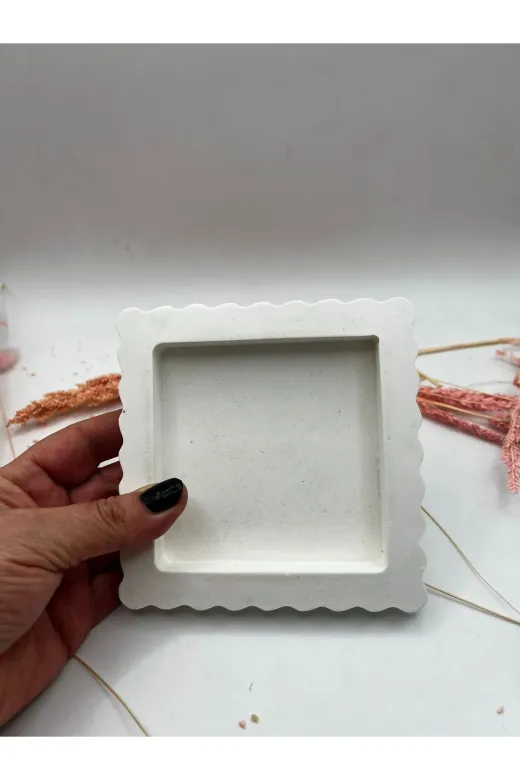 WAMMOLDS motifkenarlıkaraçerçevesk Motif Kenarlı Kare Çerçeve Silikon Kalıp