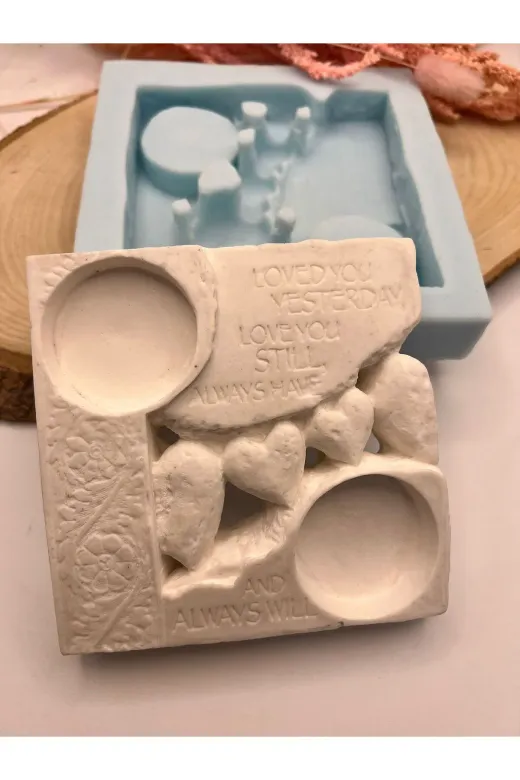 WAMMOLDS sevgililergünüteslightsk Sevgililer Günü İkili Tealight Silikon Kalıp