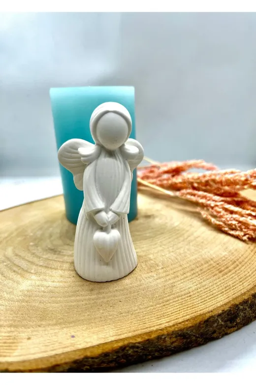 WAMMOLDS wam202518 Kalp Tutan Çizgili Melek Silikon Kalıp