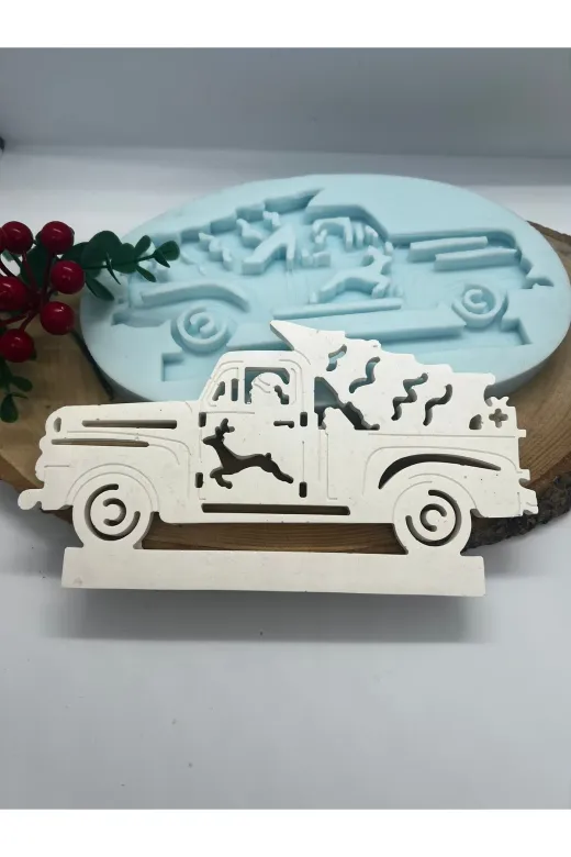 WAMMOLDS wam631 Çamlı Yılbaşı Arabası Kaide Üstü Silikon Kalıp