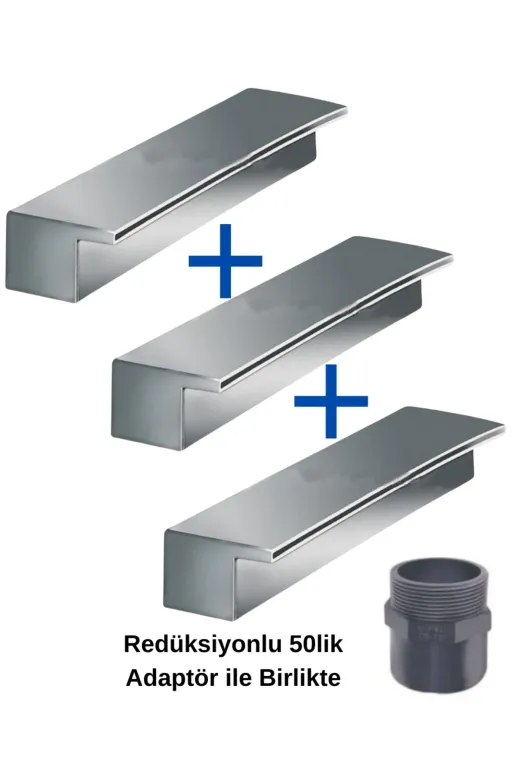 waterfall WTFDSP004 Watershut 50 Cm (3 Adet) Duvar Su Şelalesi Bahçe Tipi Duvar Çeşmesi Fıskiye (Et Kalinliği 1.5Mm)