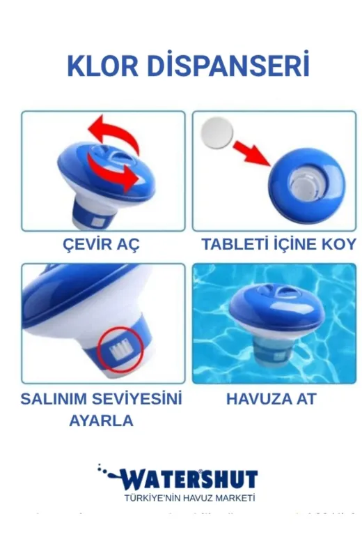 Waterfun WDİSTAB200 Watershut Tablet Klor Dispanseri Ve 200Gr Klor Tableti
