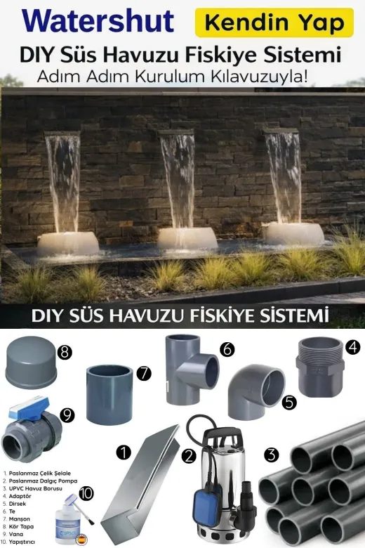 WATERSHUT Wselalediy Kendin Yap Bahçe Su Perdesi Şelale Sistemi (Diy)