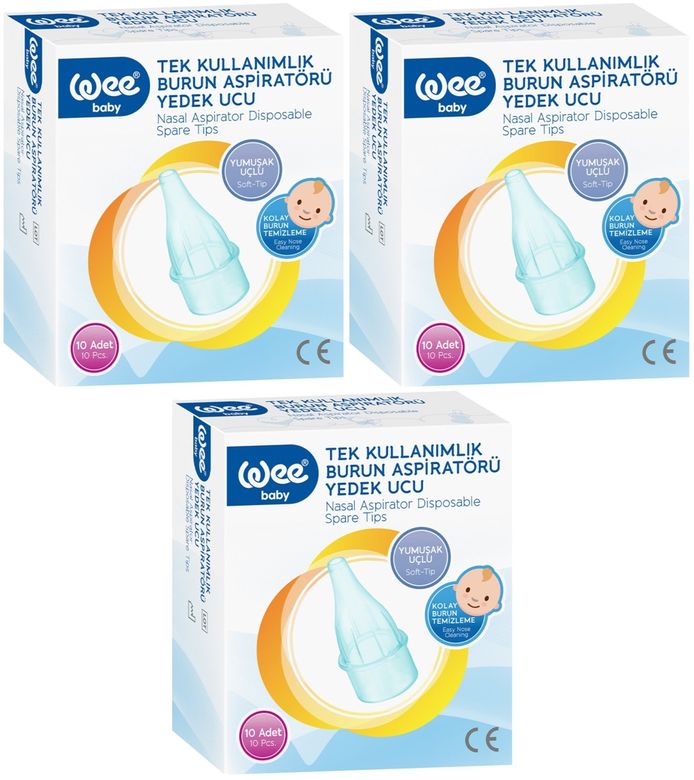 Wee Baby Burun Aspiratörü Nasal Yedek Ucu 30 Adet (3Pk*10) (Kod:163)