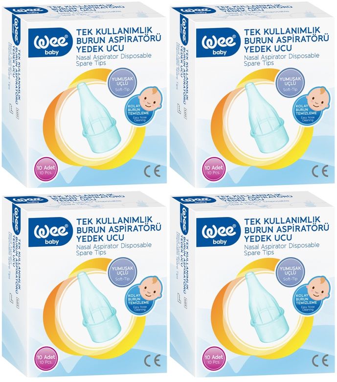Wee Baby Burun Aspiratörü Nasal Yedek Ucu 40 Adet (4Pk*10) (Kod:163)