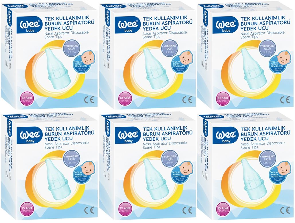 Wee Baby Burun Aspiratörü Nasal Yedek Ucu 60 Adet (6Pk*10) (Kod:163)