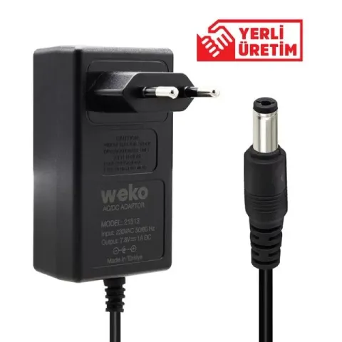 Weko 7.8 Volt - 1 Amper Priz Tip Adaptör 5.5*2.5 Uç