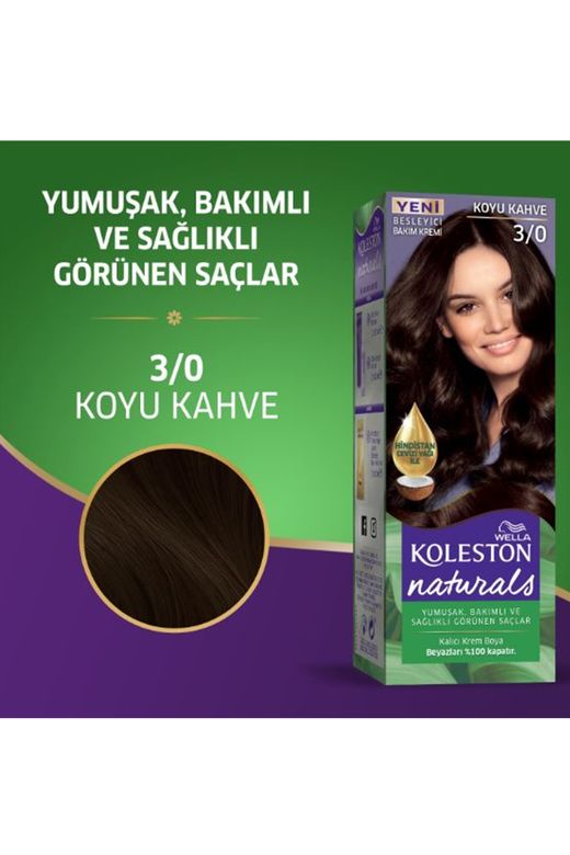 wella koleston RT-RYL-2KLN102-30 Naturals Saç Boyası Koyu Kahve 3/0