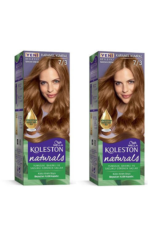 wella koleston RT-RYL-2KLN113-73-1 Naturals Saç Boyası Karamel Kumral 7/3 2X Paket
