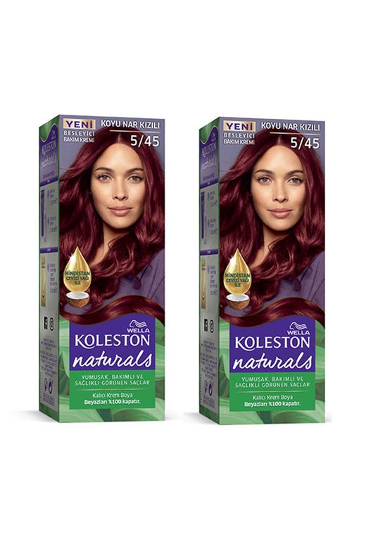 wella koleston RT-RYL-2KLN121-545-1 Naturals Saç Boyası Koyu Nar Kızılı 5/45 2X Paket