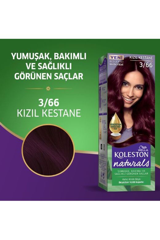 wella koleston RT-RYL-2KLN122-366 Naturals Saç Boyası Kızıl Kestane 3/66
