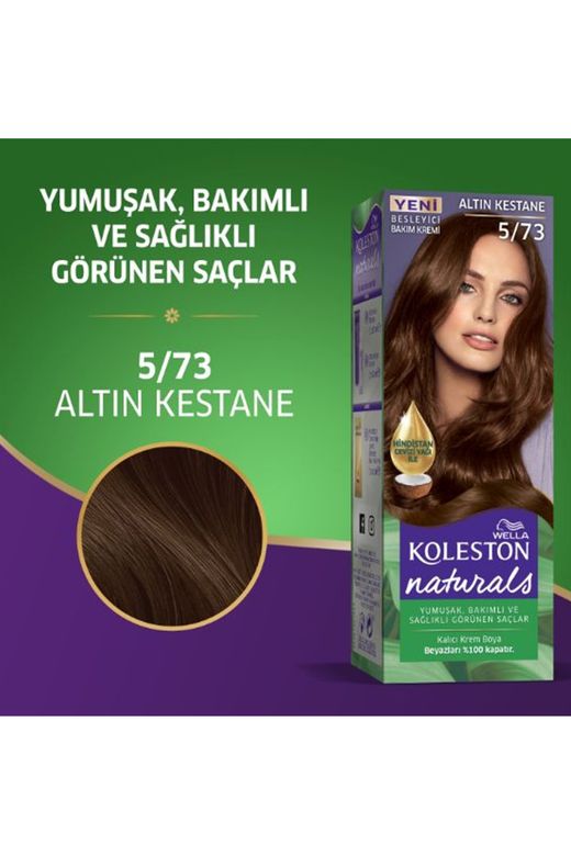 wella koleston RT-RYL-3KLN209-573 Naturals Saç Boyası Altın Kestane 5/73 2X Paket
