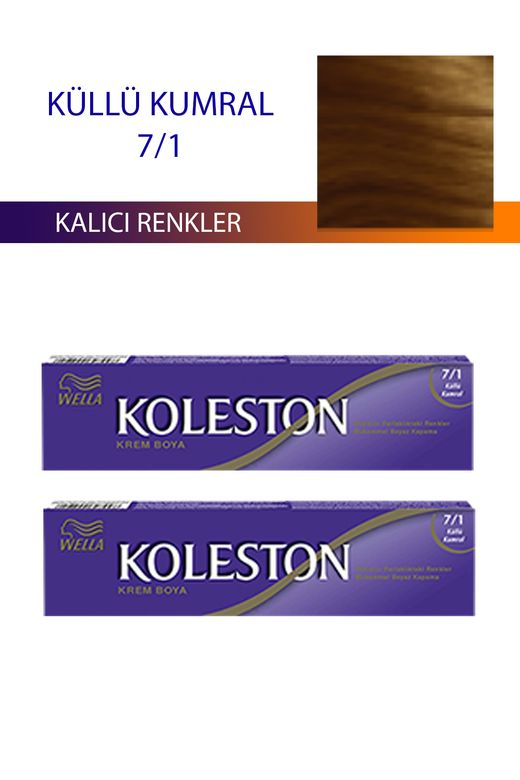 wella koleston RT-RYL-4KLT414-71 2 Adet Single Tüp Boya Saç Boyası Küllü Kumral 7/1