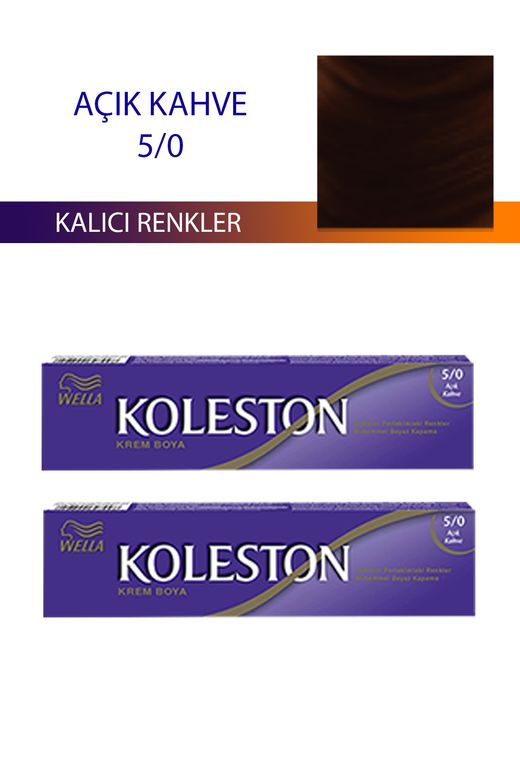 wella koleston RT-RYL-4KLT421-50 2 Adet Single Tüp Boya Saç Boyası Açık Kahve 5/0