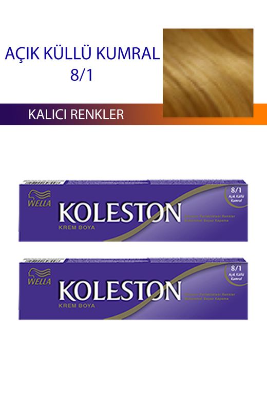 wella koleston RT-RYL-4KLT424-81 2 Adet Single Tüp Boya Saç Boyası Açık Küllü Kumral 8/1
