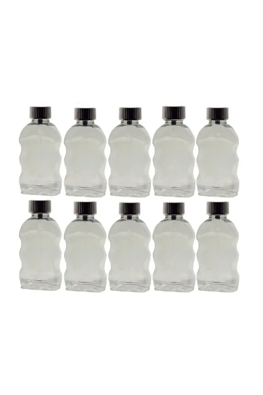 wellLine 86974317132879 10 Adet 50Ml Çok Amaçlı Pet Şişe Sızdırmaz Siyah Kapak Kolonya Ve Koku Şişesi 10X50Ml