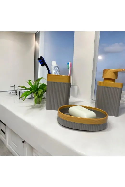 WESPA stlmlsssmmnnkk Banyo Seti 3 Lü Sabunluk Sıvı Sabunluk Diş Fırçalığı