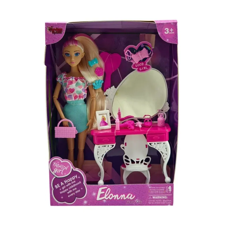 WG66906 -Vardem Kutulu Güzellik Masalı Bebek Set 11,5 inç