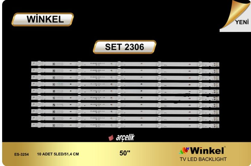 Winkel SET-2306 Arçelik 50" 10 Parça Orjinal Tv Bar Led Takım