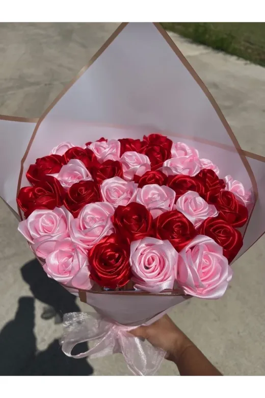 Woman Store TYC6J8E7WN170645815299269 Saten Gül Buketi Solmayan Aşk Gülü